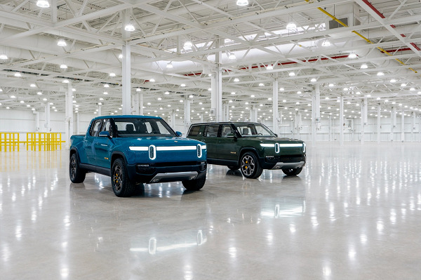 Rivian’s first production R1T electric pickup truck rolls off the line